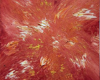 Original Red Abstract Oil Painting 1