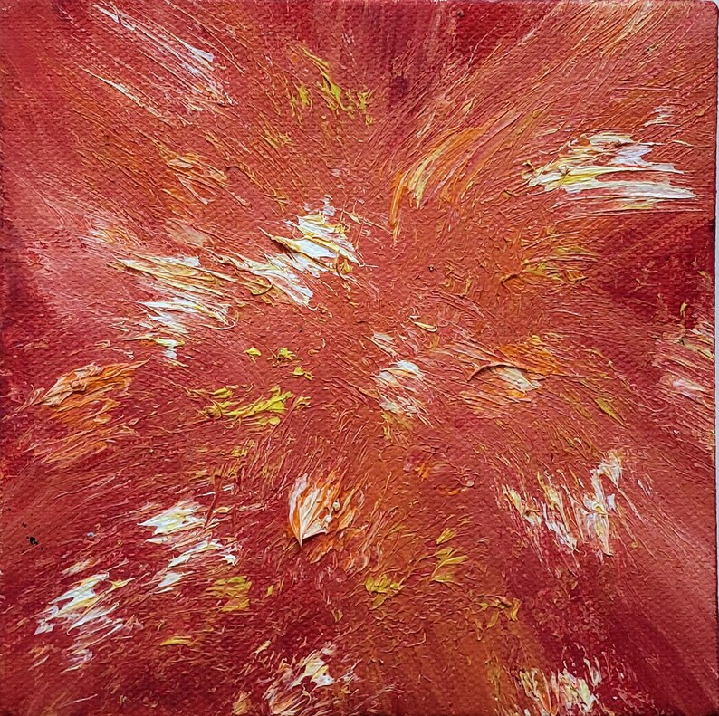 Original Red Abstract Oil Painting 1 image 1