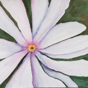 Original Watercolor Painting Star Magnolia zdjęcie 1