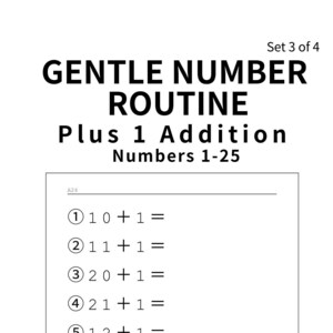 Brain Training for Seniors – Gentle Number Routine Set 3 of 4 – Plus 1 Addition Worksheet (Large Print PDF)