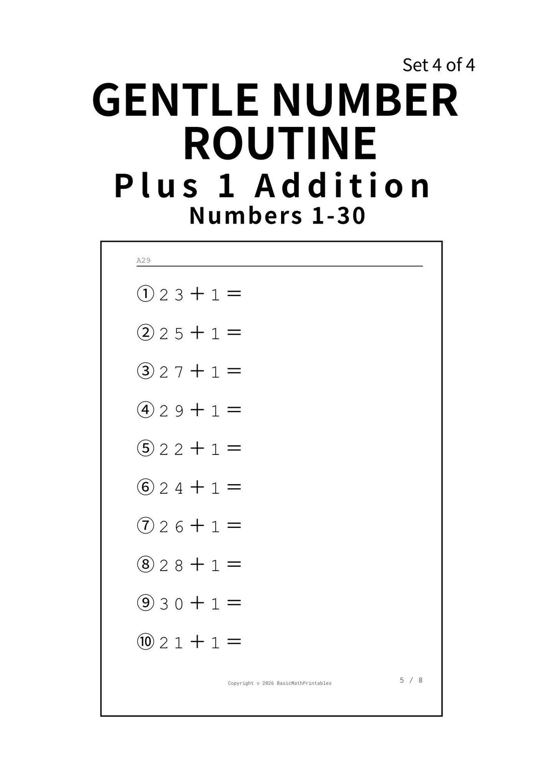 Brain Training for Seniors – Gentle Number Routine Set 4 of 4 – Plus 1 ...