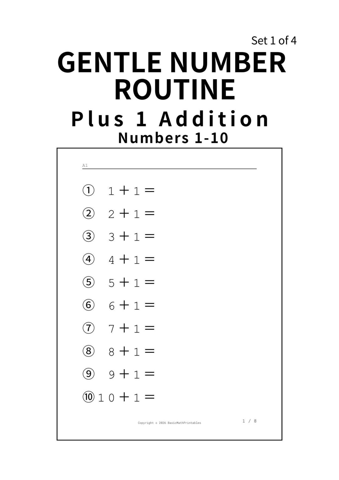 Brain Training for Seniors – Gentle Number Routine Set 1 of 4 – Plus 1 ...