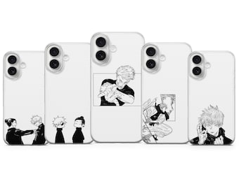Gojo Satoru Minimalist Anime Handyhülle iPhone 17 16 15 14 13 12 11 Samsung S25 S24 Pixel 10 9 8 7