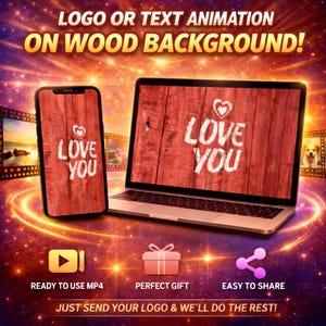 Custom Logo Animation Red Woodem Wall | Personalized Text Animation | Branding Intro Video | Logo Reveal for YouTube | 3D | 24h delivery