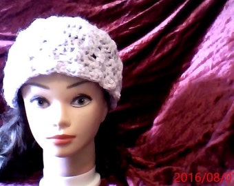 Seashell Pink Tezzie Hat Beanie Baby Pink Lightweight Pretty Girls Crocheted Skullcap SML