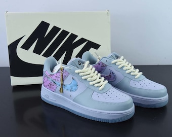 Zapatillas Nike Air Force 1 Pastel Script personalizadas, pintadas a mano, tallas 3-10.5 (Reino Unido)