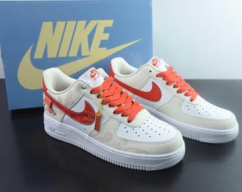 Nike Air Force 1 Customised Year Of The Horse White And Red Special Efition