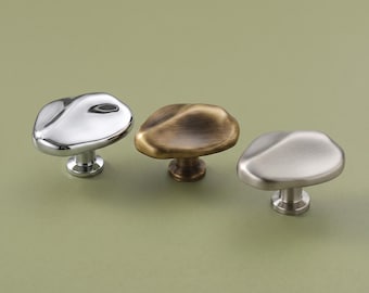 Organischer Schrankknopf, moderner Schubladengriff, Möbelgriff in Kieseloptik, Küchenschrankbeschläge, Kommodenknopf, Schminktisch- und Kleiderschrankgriff
