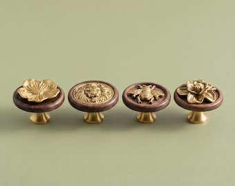 Dekorative Schrankknöpfe, Schubladenknöpfe mit Blumen-, Bienen- und Löwenmotiv, Vintage-Kommodenbeschläge, Küchenschrankknöpfe, Kleider- und Schminktischgriffe