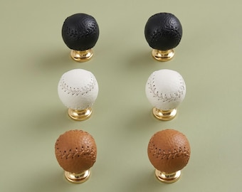 Leder-Schrankknopf, Baseball-Schubladengriff, Sport-Kommodenknopf, dekorativer Schrankgriff, einzigartige Möbelbeschläge, Dekoration für die Männerhöhle