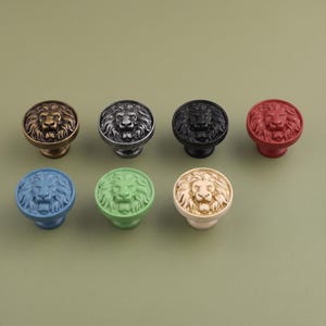 ライオンヘッドキャビネットノブ、ヴィンテージ引き出しノブ、装飾家具金具、動物型ドレッサーノブ、キッチンキャビネットノブ、ワードローブドアノブ