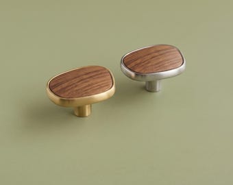 Walnut Cabinet Knob, Modern Drawer Pull, Organic Furniture Handle, Kitchen Cabinet Hardware, Dresser Knob, Vanity Wardrobe Door Knob