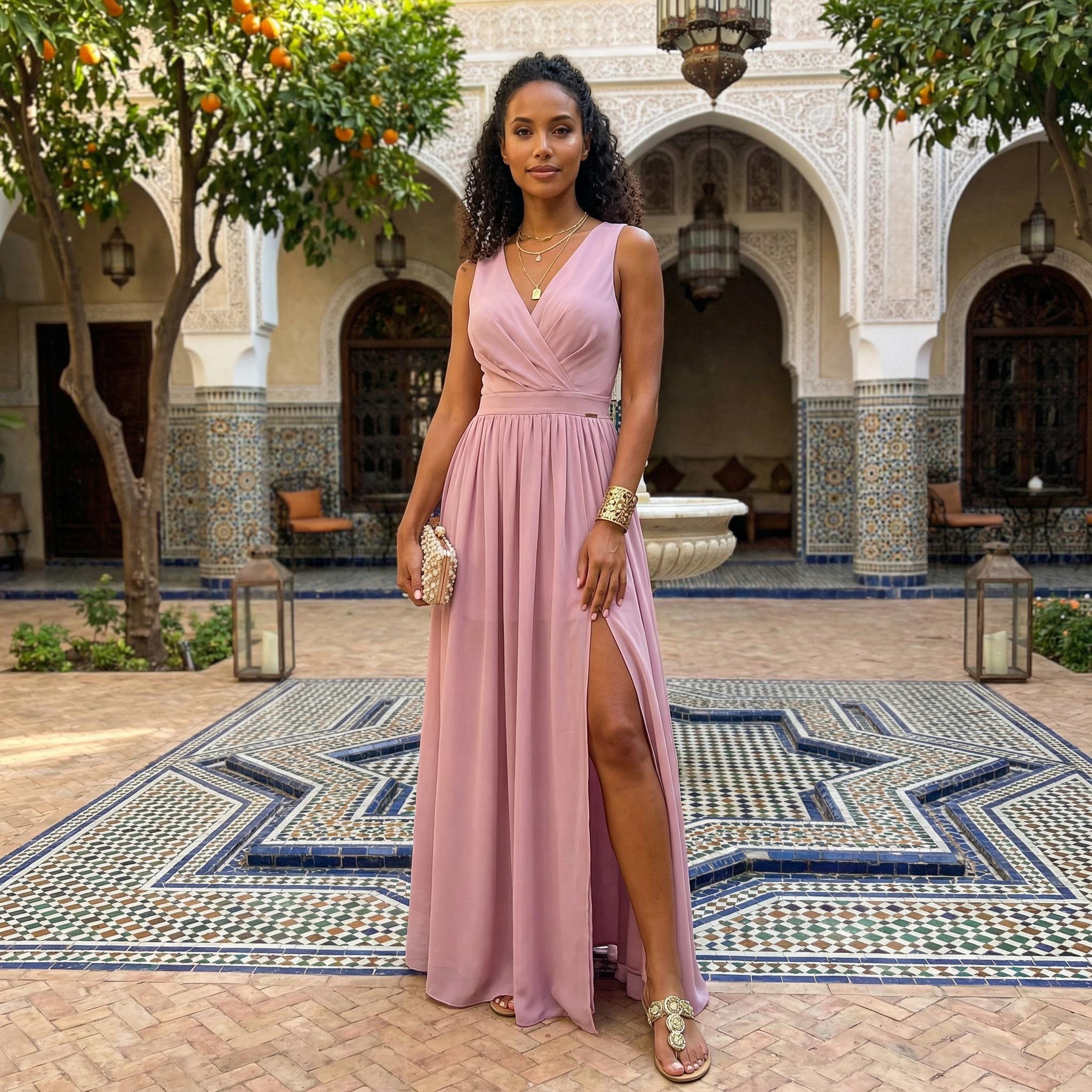 Pink halter dress