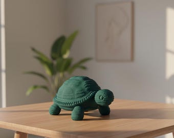 Modelo 3D de tortuga tejida, archivo STL con textura de ganchillo (descarga digital)