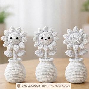 Adorno de girasol tejido impreso en 3D, modelo de decoración floral (archivo STL, descarga digital)