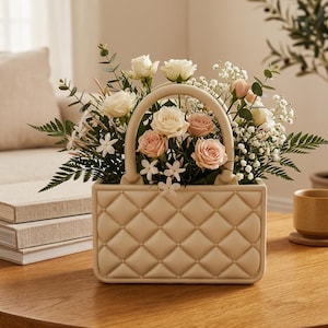 Quilted Handbag Planter STL | Fashion Decor, Succulent Pot (Digital Download)