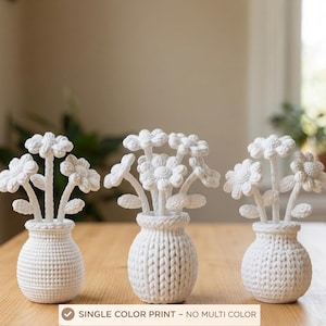 3D Printed Knitted Daisy Ornament, Floral Decor Model (STL File Digital Download)