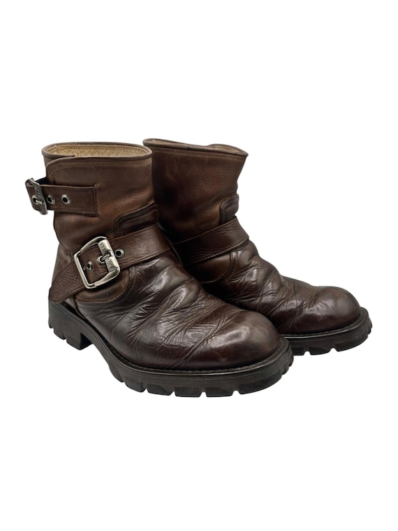 Vintage New Rock leather biker boots