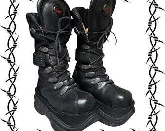 Swear Truck Platform Black Lace up Alternative Cyber Goth Rave