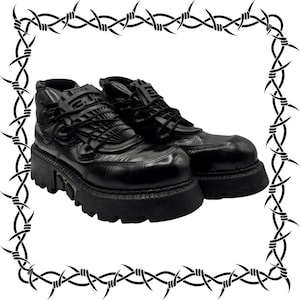 Botas de plataforma de cuero con cordones Gordon Jack vintage