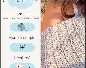 Silver Glow Shawl Crochet Pattern PDF | Beginner Pattern | Lightweight Summer Shawl | French Crochet Tutorial