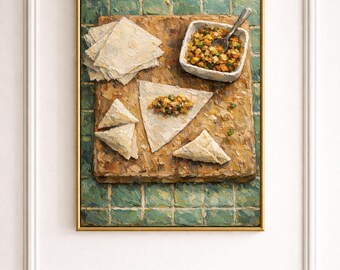 Samosa Kitchen Poster A4 – Colorful Culinary Art, Modern Wall Decoration, High Resolution Digital Print