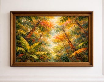 Bright Tropical Jungle Poster – Exotic Forest Illustration – Nature Wall Decor – Printable A4 Size