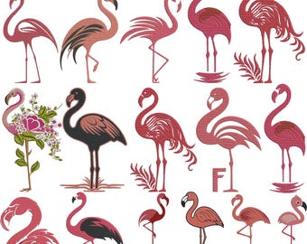 Flamingo Embroidery Design, Girl embroidery, Summer Embroidery, Floral Flamingo Embroidery, Animal Design, Machine embroidery design