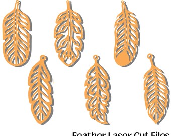 Veren lasergesneden bestandenbundel voor CNC- en lasersnijden, veren SVG-bestanden snijden voor hout acryl metaal, Boho veren Png dxf eps voor ambachten