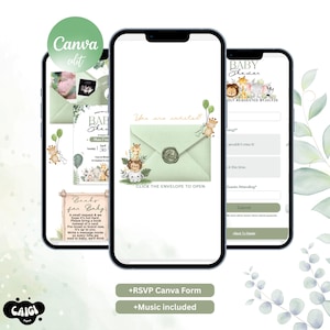 Baby Shower Safari Interactive Invitation Wild One Editable Website Templates Canva Online Rsvp Form