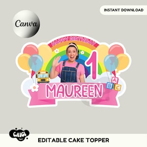 Printable Ms Rachel Cake Topper Birthday Canva Editable Template Party Decor 02