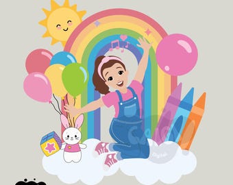 Rachel Cake Topper Birthday Elements PNG Clipart Set Party Decor Instant Download