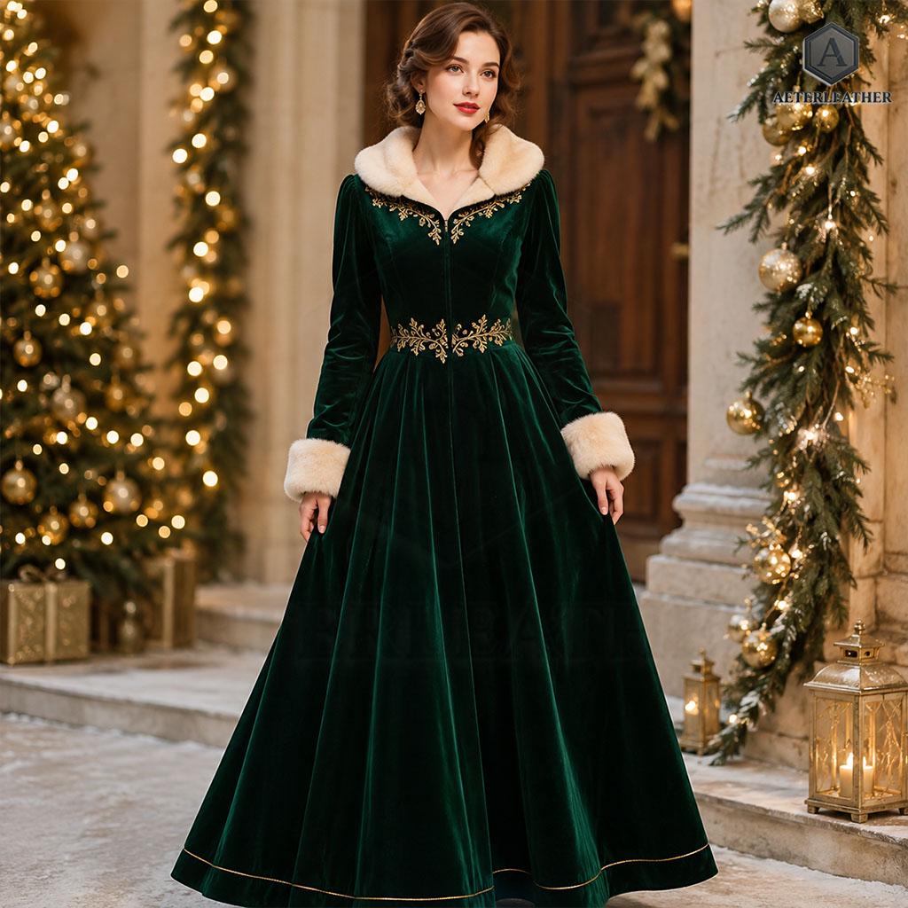 white christmas green velvet dress - Etsy angel