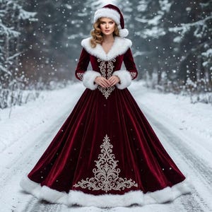 red dress white fur trim White Christmas, Red Dress pt 2 Cape-let and Skirt Casey Renee