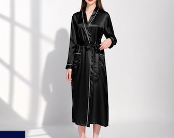 Camisón de seda Mulberry / Bata de lujo para mujer / Ropa de estar elegante / Pijama transpirable / Regalo para ella