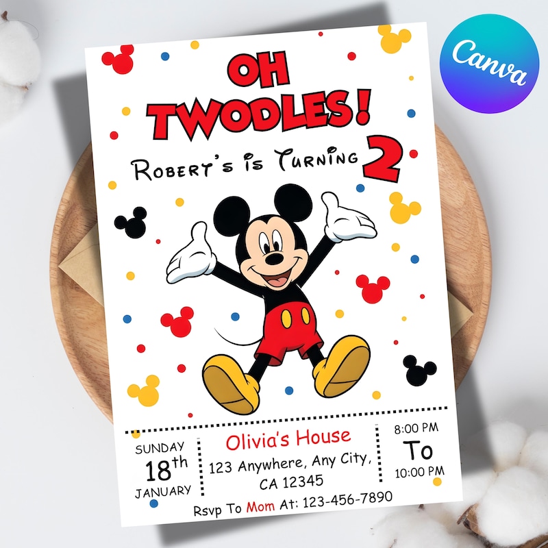 Mickey Mouse Thank You Cards - Etsy
