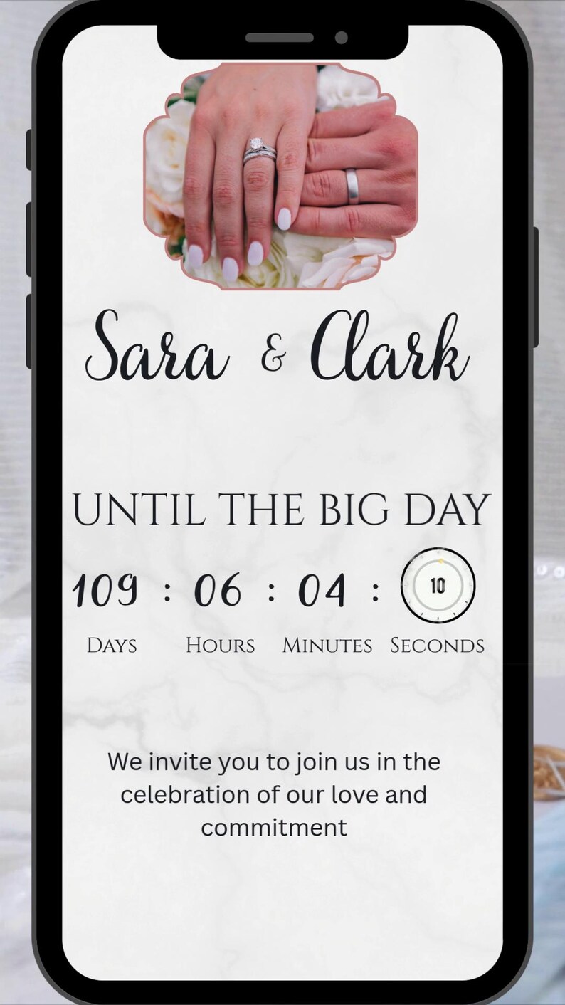 Editable Wedding Countdown Invitation Template | Modern Canva Digital ...