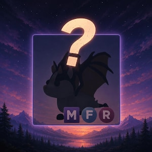May include: A digital graphic featuring a dark silhouette of a winged creature with a large, glowing yellow question mark positioned above its head. Below the creature, three square icons display the letters M, F, and R in a bold font.