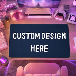 Alfombrilla de escritorio para juegos personalizada, alfombrilla de ratón con tu propio diseño, alfombrilla de teclado grande personalizada, decoración para el espacio de juego de una chica gamer.