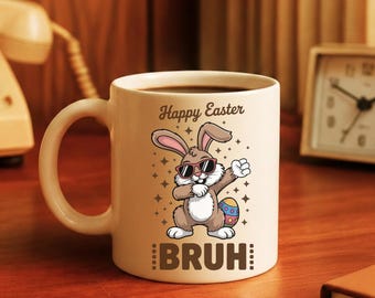 Tazza divertente con coniglietto pasquale, tazza da caffè con coniglietto pasquale, simpatico regalo con coniglietto pasquale