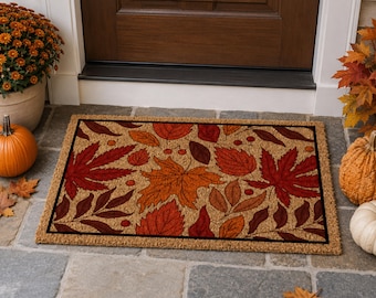 Fall Welcome Doormat, Fall Outdoor Mat, Fall Doormat, Fall Decorations, New Home Gift, Housewarming Gift, Entryway Doormat, Coir Doormat