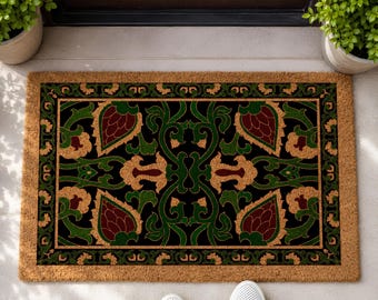 Felpudo mediterráneo, diseño de patrón tradicional, felpudo para exteriores, regalo moderno, regalo de inauguración de casa, regalo único, regalo para un nuevo hogar, decoración del hogar