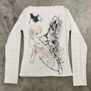 Emo Y2k T-shirt, Tryckt Grafisk T-shirt, Present till henne