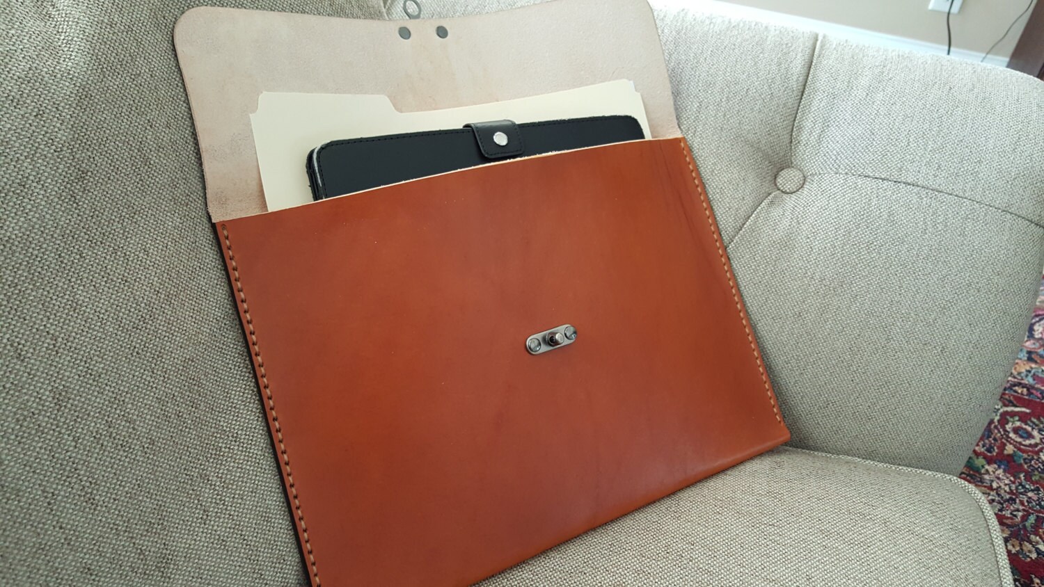 Genuine Leather Portfolio with Flap Handmade Made in the USA Etsy