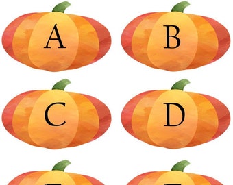 Fall Number Cards 1-30 and Letter Matching Activity