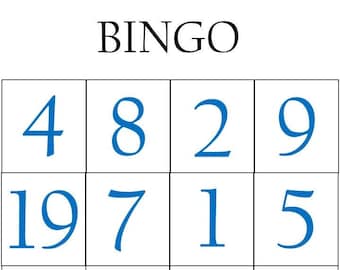 Numbers 1-20 BINGO and Memory Game Cards