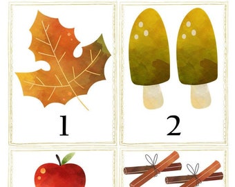 Fall Clipcards and Numbered Cards 1-20