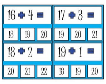 Math ClipCards Facts 11-20
