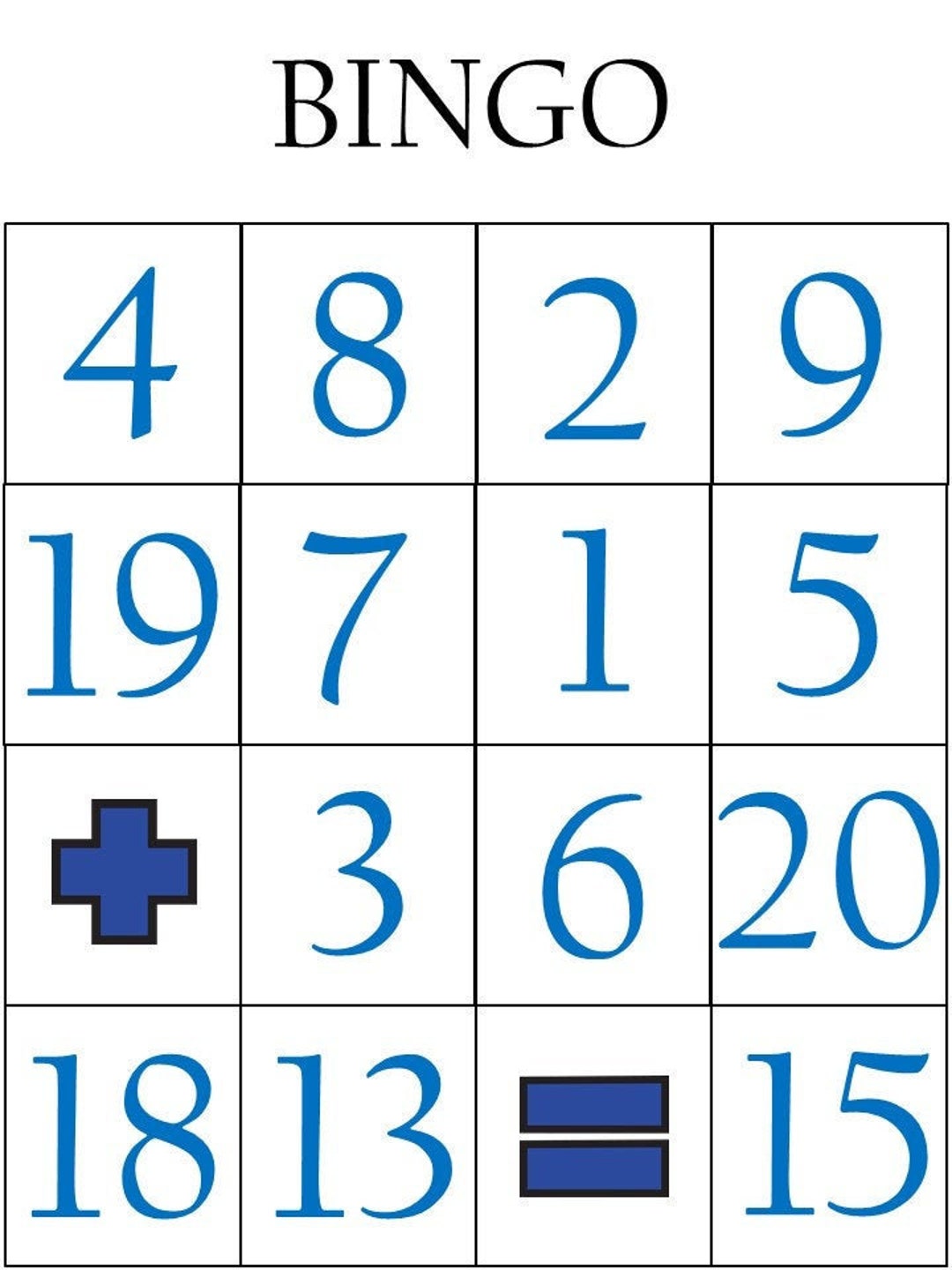 Numbers 1-20 BINGO and Memory Game Cards - Etsy numbers-1-20-bingo-and-memory-game-cards-etsy