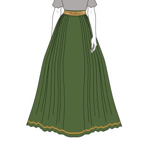 Green with Gold Lightweight Skirt (M)